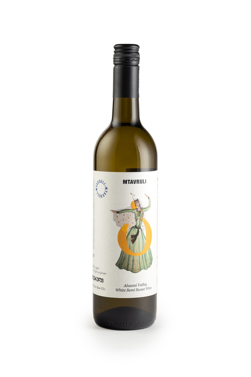 Вино Мтаврули Алазанская Долина, белое, полусладкое, 0.75л